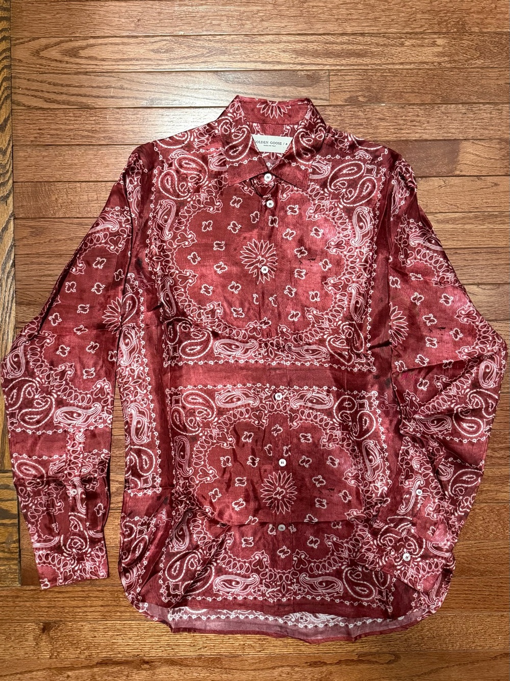 Golden Goose Journey Paisley Button Up Shirt - Medium